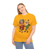 Cute funny graphic design on the Dancing Seniors Illustration T‑Shirt featuring joyful elderly dancers.