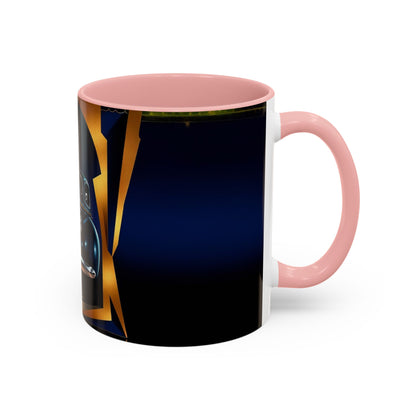 Vintage Pin-Up Coffee Mug - Classic Car Design alongside other quirky mugs in a collection.