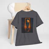 Surreal Portal Moon Tee incorporated into a chic outfit for a trendy appearance.