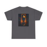 Surreal Portal Moon Tee paired with denim, showcasing a casual yet stylish day look.