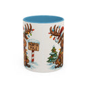 Vibrant Christmas Reindeer Coffee Mug ideal for sharing warm drinks with family during holiday gatherings.