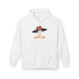 Elegant Lady in Wide-Brim Hat Hoodie — Fashion Illustration Pullover