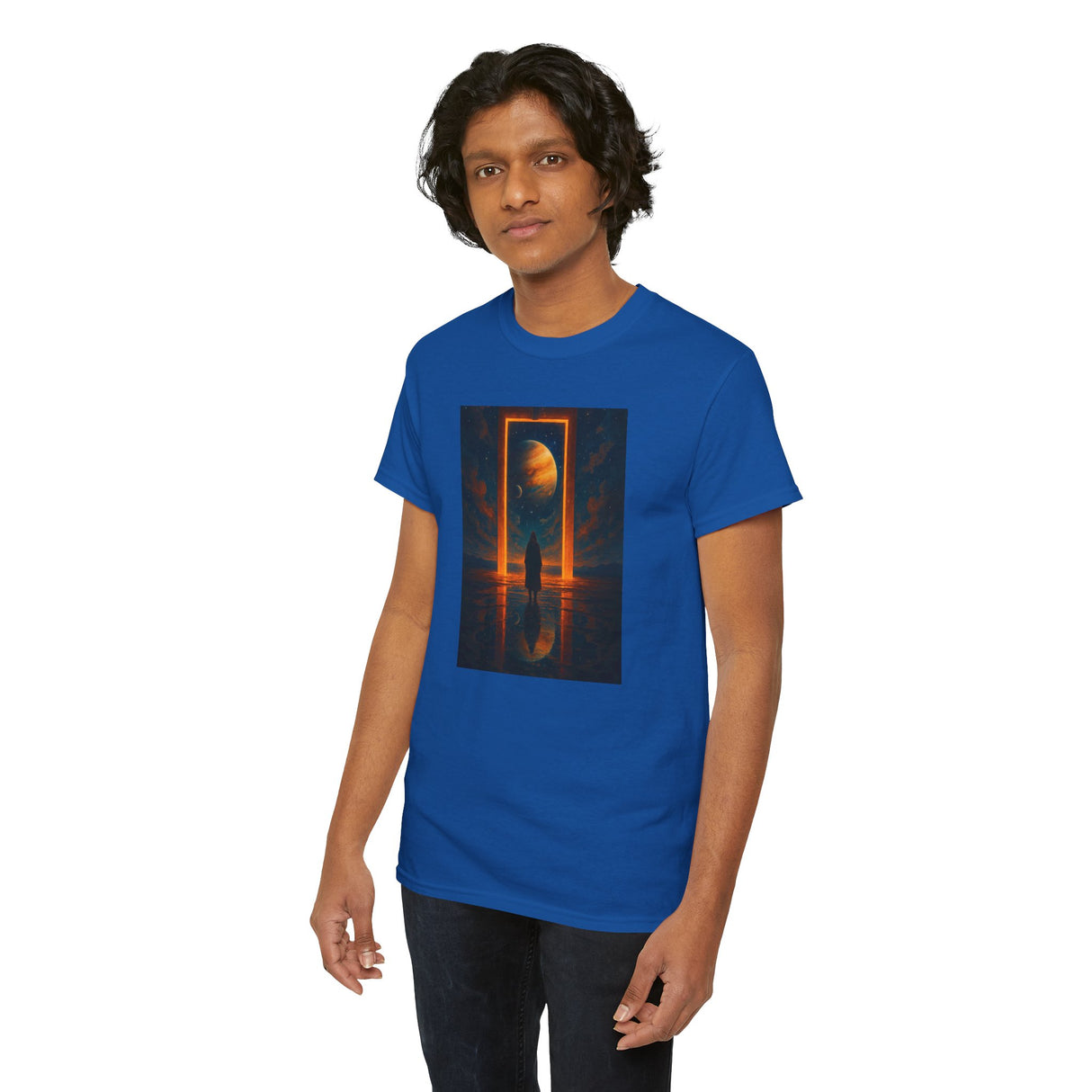 Surreal Portal Moon Tee with striking colors and a captivating graphic, ideal for casual outings.