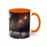 Elegant Red Dress Coffee Mug on a work desk, combining style with functional drinkware.