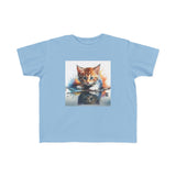 Soft and breathable fabric of the Whimsical Cat Art Toddler Tee Kids' Clothing, ideal for playdates and cozy days at home.