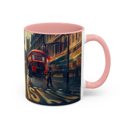 Artistic representation of the Vintage-Inspired Cityscape Accent Coffee Mug - 11oz &amp; 15oz.