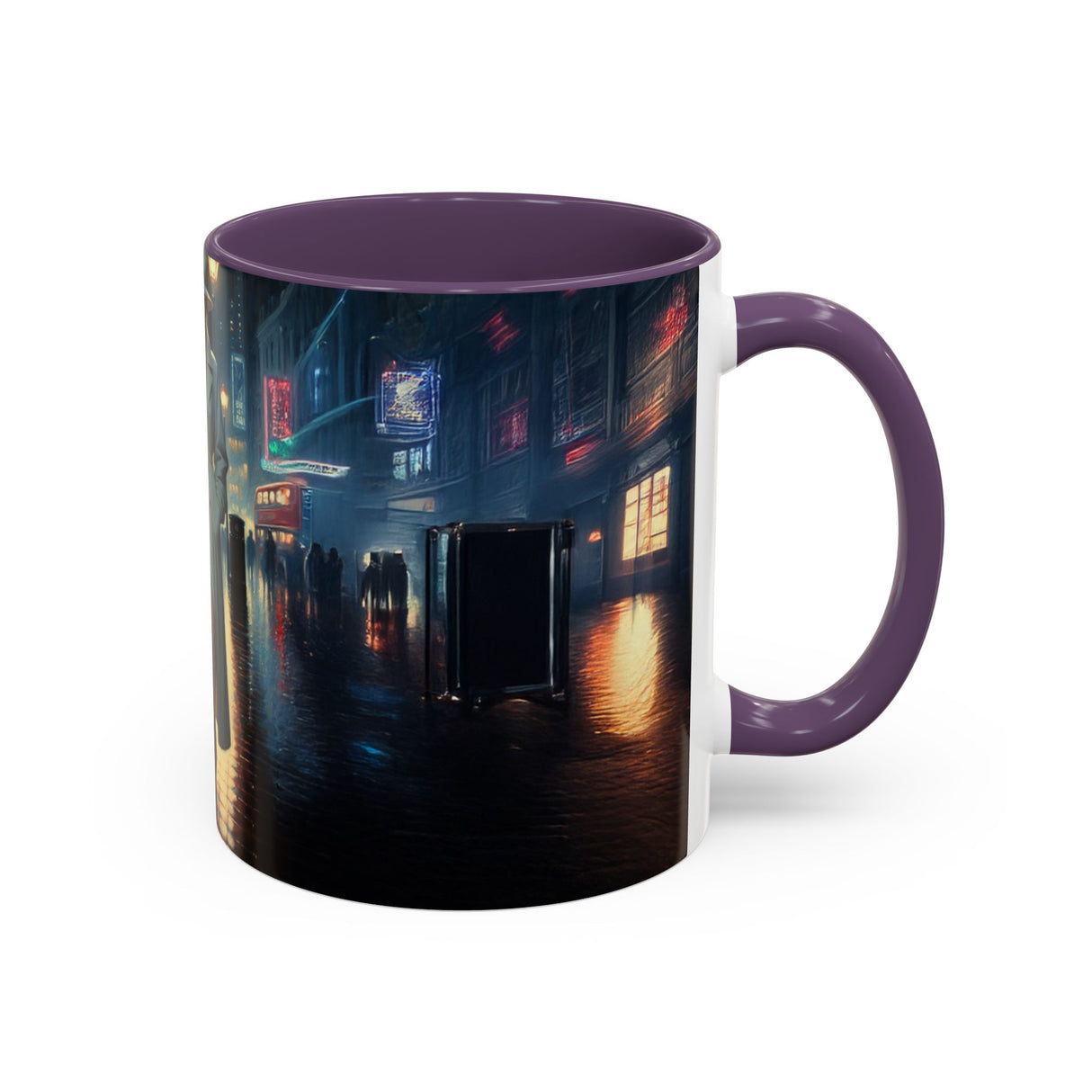 Elegant Urban Nightlife Coffee Mug in a cozy living room scene, perfect for relaxed sipping.