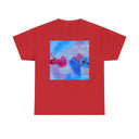 Aerial Smoke Display Tee — Blue & Pink Airshow Pilots T‑Shirt laid flat on a surface, focusing on the unique design and colors.