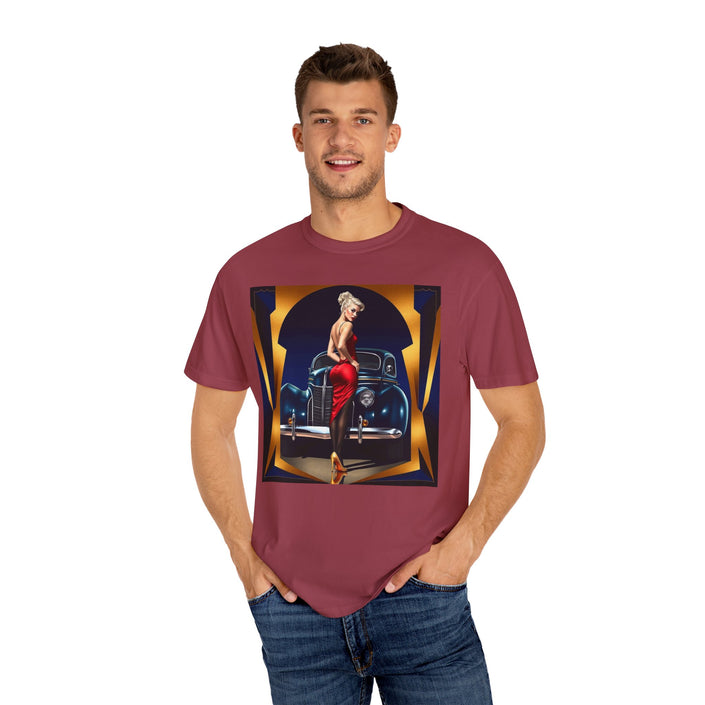 Model wearing Stylish Glamour T-Shirt, demonstrating its versatile style and fit.