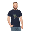 Vintage WWII Spitfire Fighter Plane T-Shirt front view with classic aircraft graphic