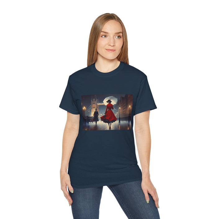 Charming Street Vintage Scene, Ultra Cotton Shirt, Vintage Aesthetic T-Shirt, Perfect Gift for Art Lovers, Everyday Wear, Casual Style