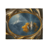 Cozy In Style Soft Polyester Blanket displayed on a couch, showcasing its plush texture and vibrant design, perfect for lounging and gifting.