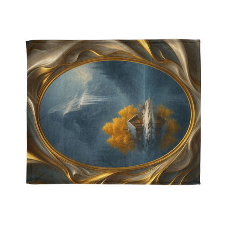 Cozy In Style Soft Polyester Blanket displayed on a couch, showcasing its plush texture and vibrant design, perfect for lounging and gifting.