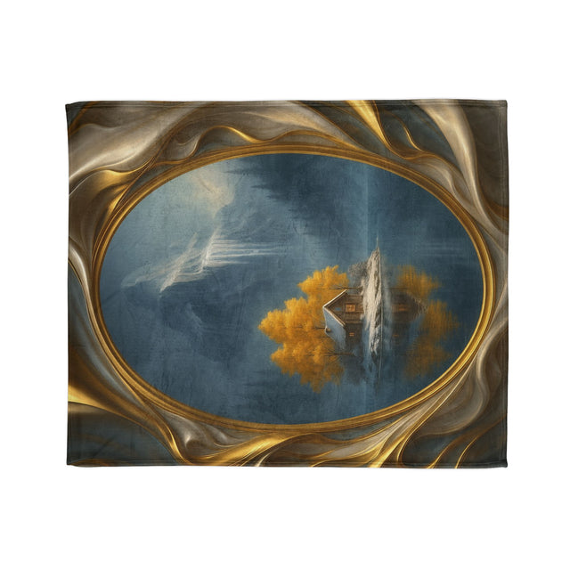 Cozy In Style Soft Polyester Blanket displayed on a couch, showcasing its plush texture and vibrant design, perfect for lounging and gifting.