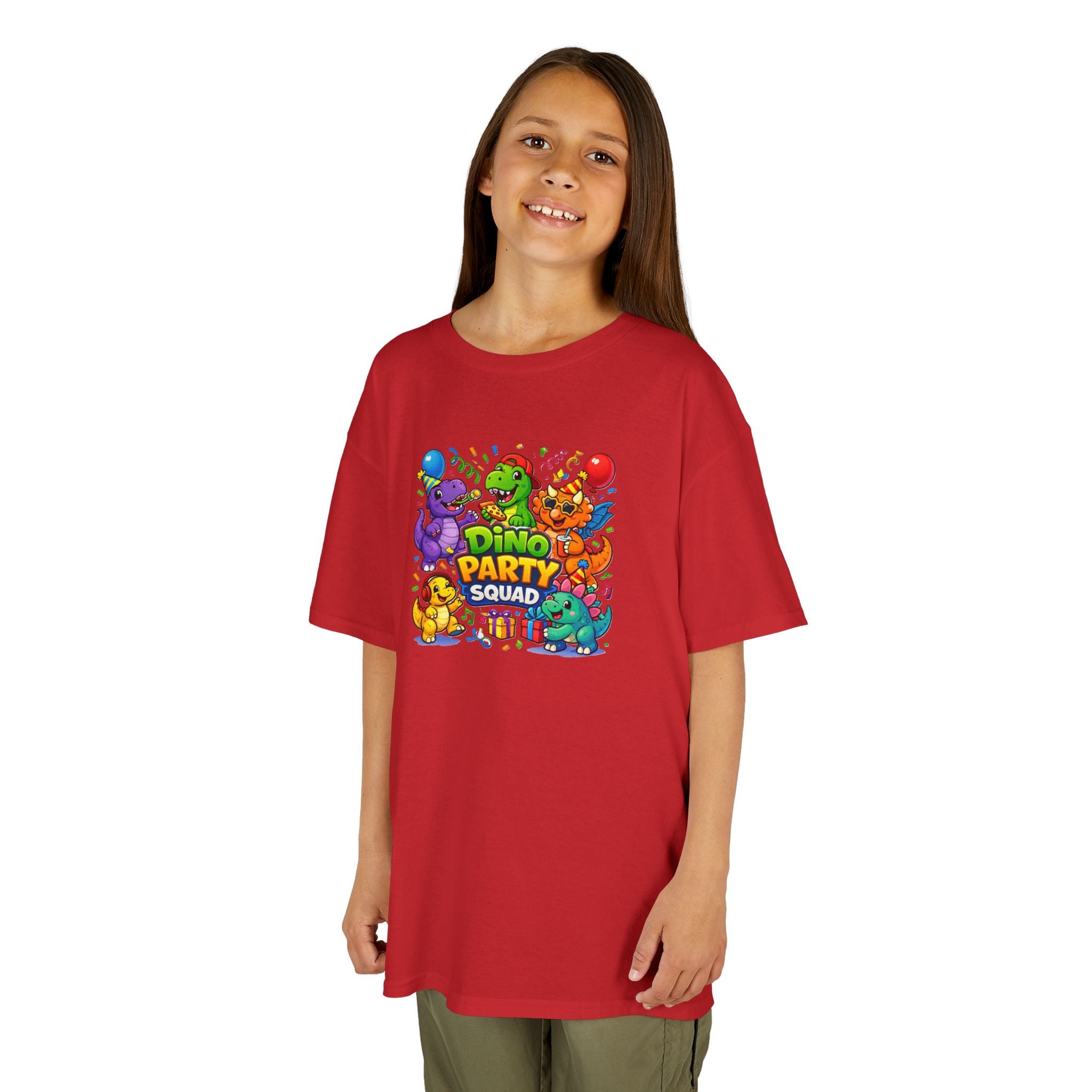 "Dino Party Squad" Colorful Birthday Dino Tee Kids  —  T-Shirt