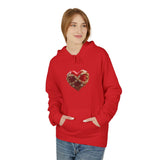 Rose Heart Hoodie — Vintage Floral Heart Graphic Pullover