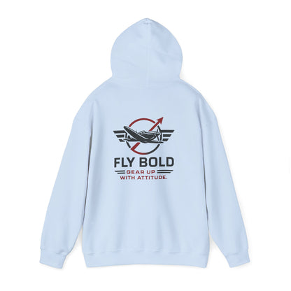 Detail shot of Fly Bold Hoodie fabric texture, emphasizing warmth and comfort.