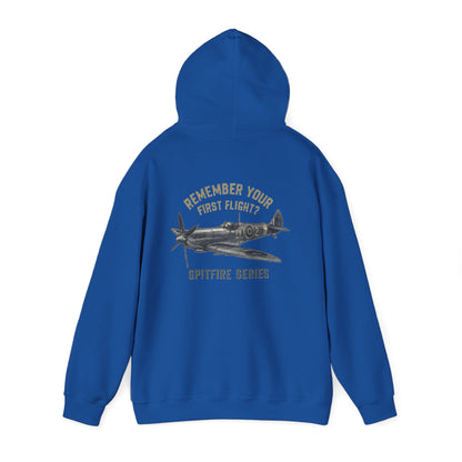 Spitfire Series Hoodie modeled outdoors, emphasizing its versatile style for aviation lovers.