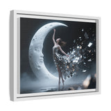 Framed Matte Canvas Art — Dancer & Moon Surreal Wall Decor beautifully framed to add elegance to any room.