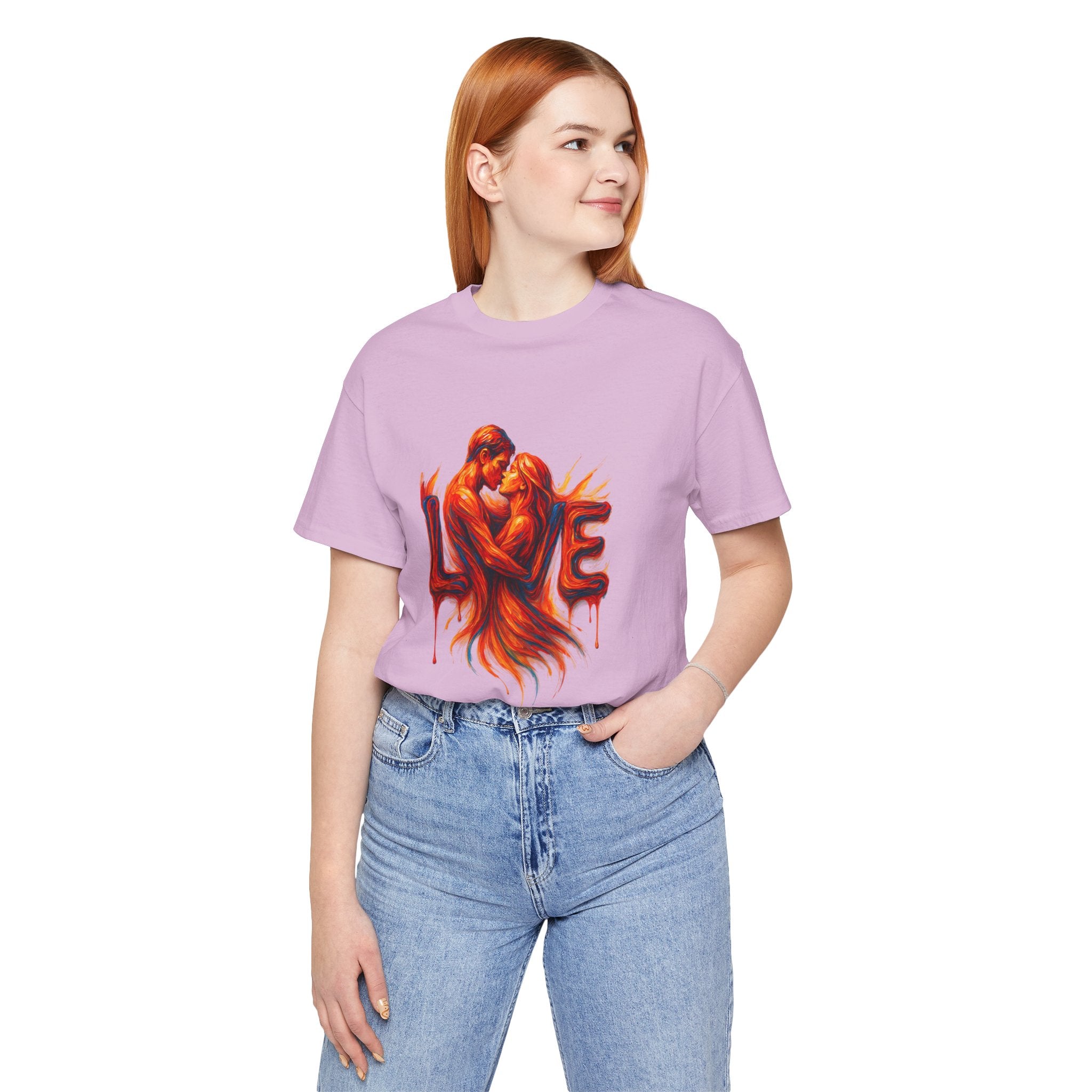 Love Embrace Unisex T-Shirt, Romantic Tee, Gift for Couples, Valentine's Day Apparel, Cute Love Shirt, Sweetheart Gift