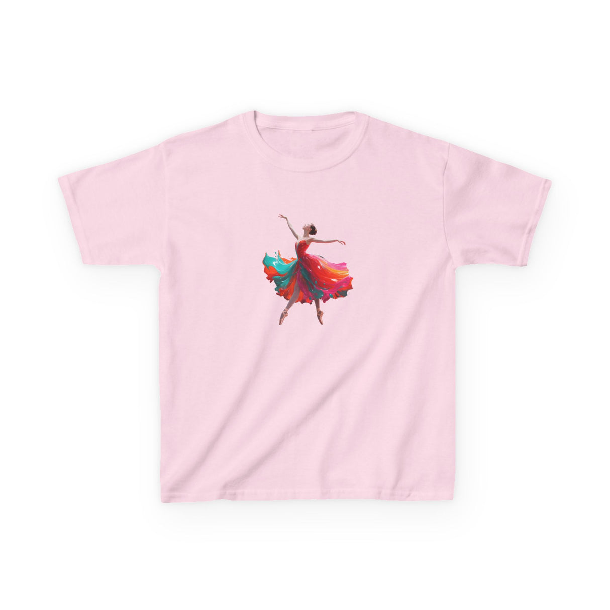 Kids Dance T-Shirt — Colorful Ballerina Graphic Tee with vibrant colors ideal for dance enthusiasts.