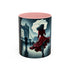 Elegant Cityscape Coffee Mug - 11oz filled with coffee, perfect for any beverage.