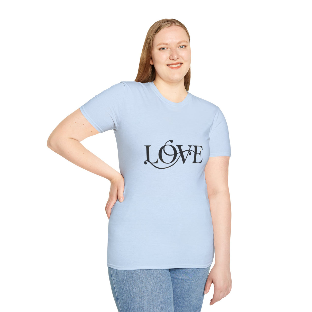 Love Script T-Shirt — Elegant Black Typography Tee for Everyday