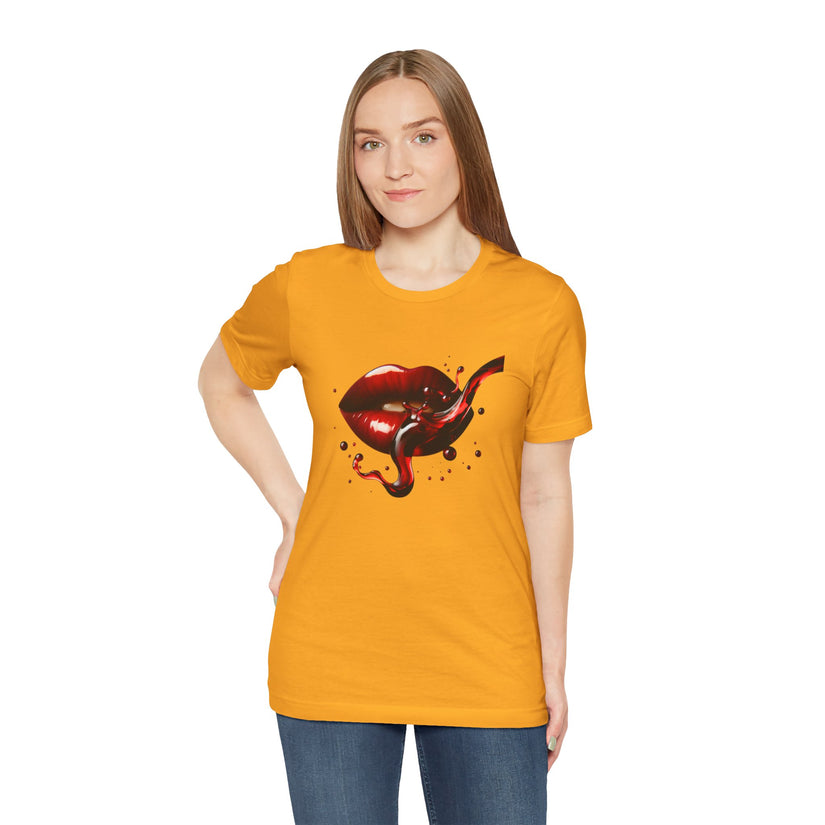 Red Lip Design Unisex Jersey Tee | Casual Wear, Trendy Shirt, Gift for Her, Summer Style, Statement Top