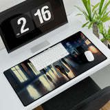 Stylish Office Accessory for Your Workspace, featuring a colorful urban scenery on a desk mat - 31.5" × 15.5".