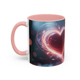 Neon Heart Accent Coffee Mug — Romantic Glow Cup for Valentine’s Day & Gifts US