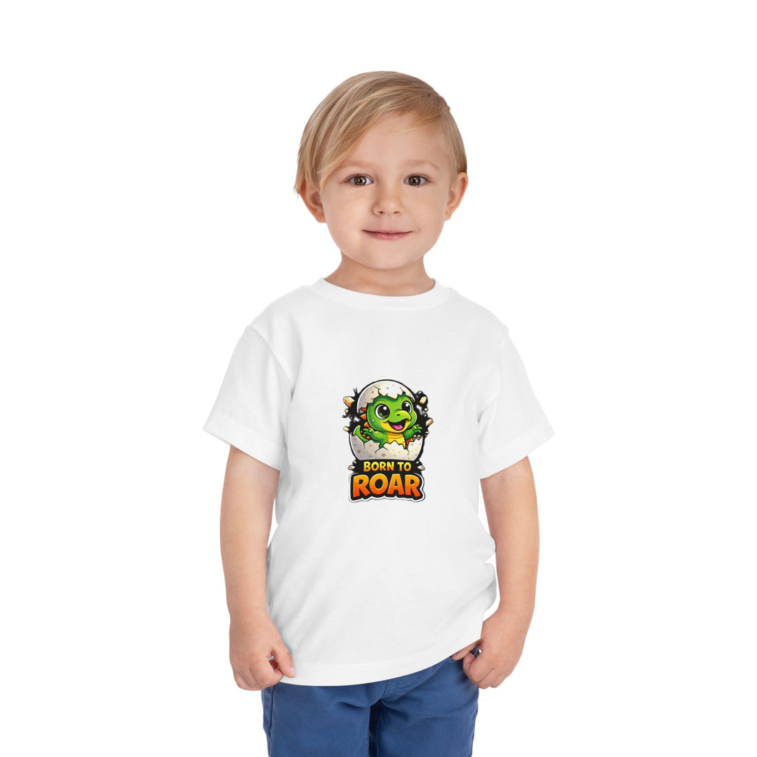  Born to Roar Cute Dino Graphic Kids Tee