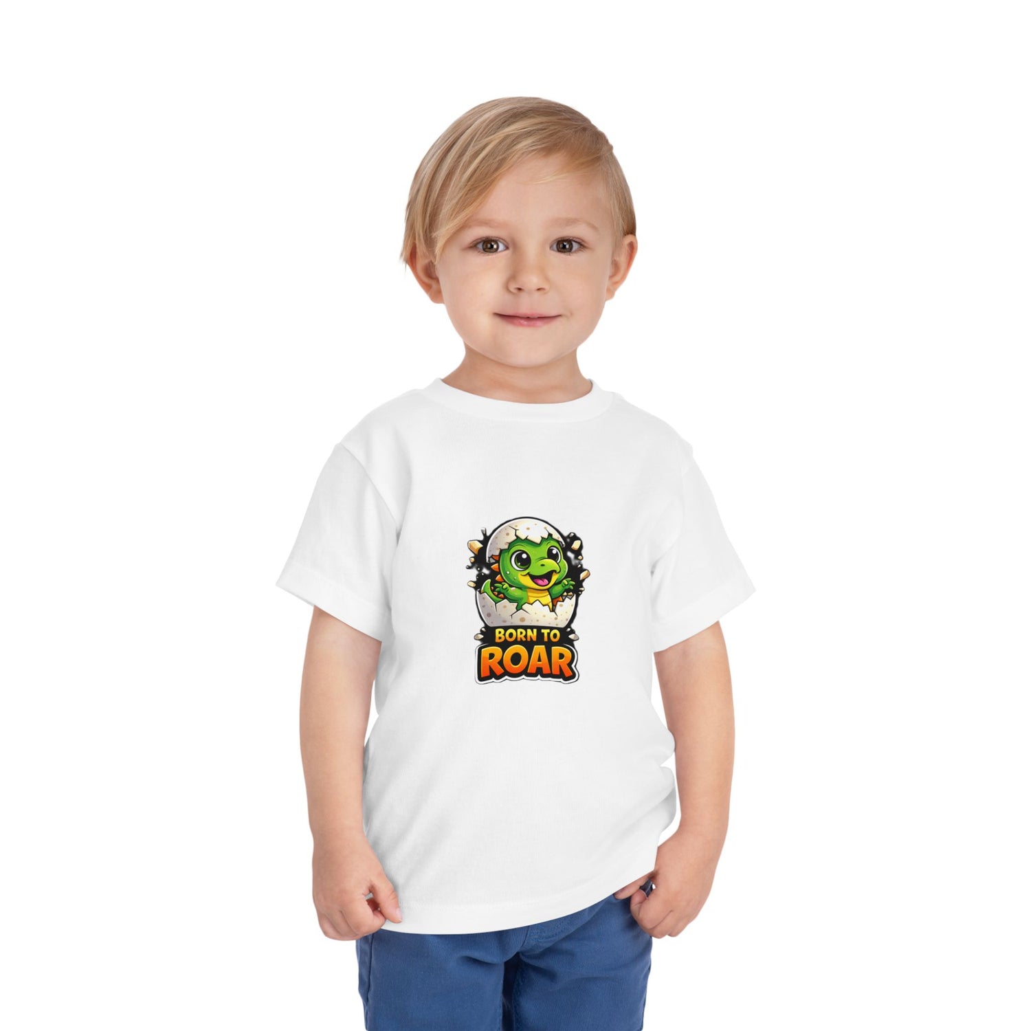  Born to Roar Cute Dino Graphic Kids Tee