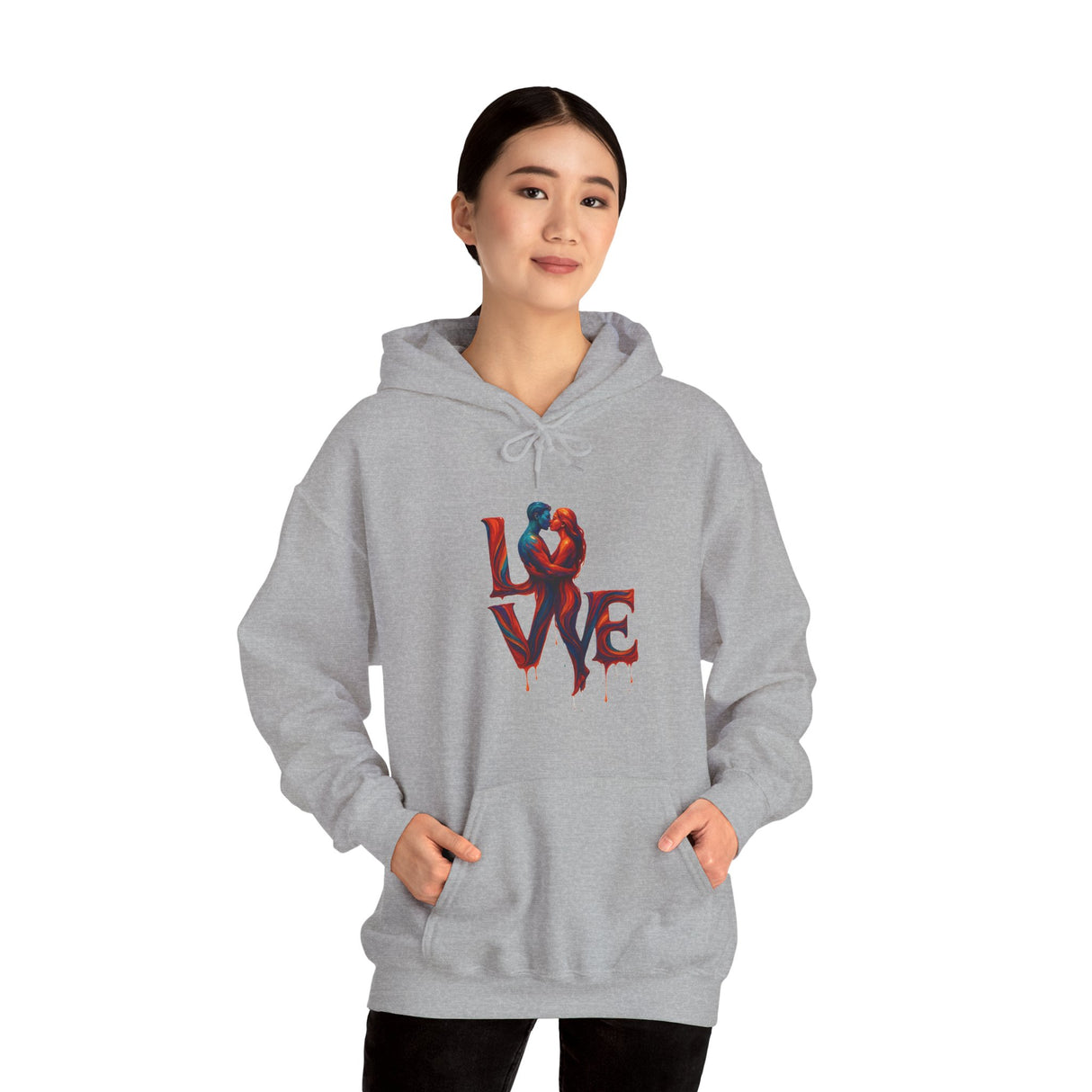 The Love Kiss Hoodie featuring a double-lined hood and color-matched drawcord for style and comfort.