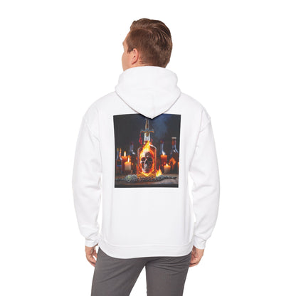 Casual look wearing the Skull Potion Bottle Hoodie - Witchy Gothic Spellcraft Sweatshirt during a chilly evening.
