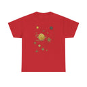 The Celestial Gold Star Map T-Shirt paired with casual attire for a perfect outdoor look.