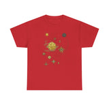 The Celestial Gold Star Map T-Shirt paired with casual attire for a perfect outdoor look.