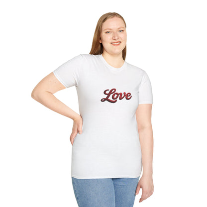 Love Script T-Shirt Elegant Black Typography