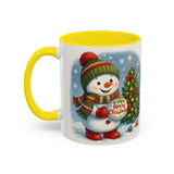 Enjoying winter evenings with the charming Christmas Snowman Coffee Mug, perfect for seasonal drinks.