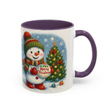 Colorful and festive Christmas Snowman Coffee Mug, perfect for cozy drinks and holiday traditions.