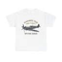 Close-up of the Spitfire graphic on the 'Remember Your First Flight' Vintage WWII Plane Tee.