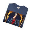 Stylish Glamour T-Shirt worn by a model in a park, perfect for relaxed casual wear.
