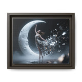 Framed Matte Canvas Art — Dancer & Moon Surreal Wall Decor presenting a peaceful dreamlike scene to enhance bedroom decor.