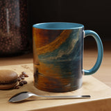 Sail into the Sun Ceramic Coffee Mug enjoyed with breakfast, enhancing the appeal of a coastal morning theme.