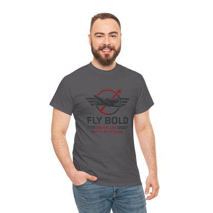 Stylish presentation of the Fly Bold Graphic Tee, great for gifting to aviation fans.