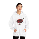 Close-up of the Lip Bite Hoodie showcasing the detailed lip-and-tongue graphic on a cozy pullover.