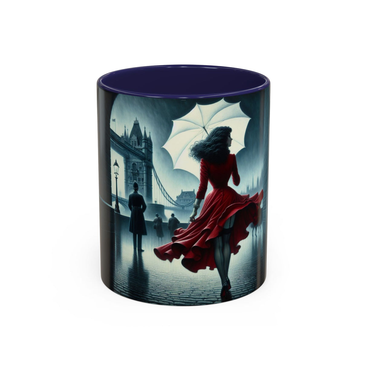 Close-up view of the Elegant Cityscape Coffee Mug - 11oz showcasing its stunning ceramic finish.