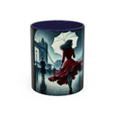 Close-up view of the Elegant Cityscape Coffee Mug - 11oz showcasing its stunning ceramic finish.