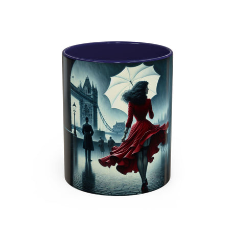 Close-up view of the Elegant Cityscape Coffee Mug - 11oz showcasing its stunning ceramic finish.