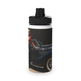 Vintage Car Stainless Steel Water Bottle — Retro Pin-Up Sports Lid featuring double-wall insulation to keep drinks hot or cold.