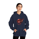 Lip Bite Hoodie in Gothic Red with a striking graphic of red lips, perfect for edgy fashion lovers.